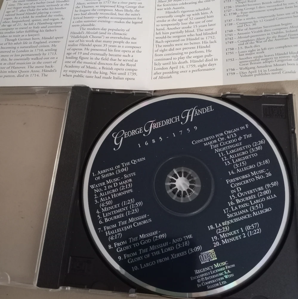 G.F. Handel CD - Picture 2 of 3